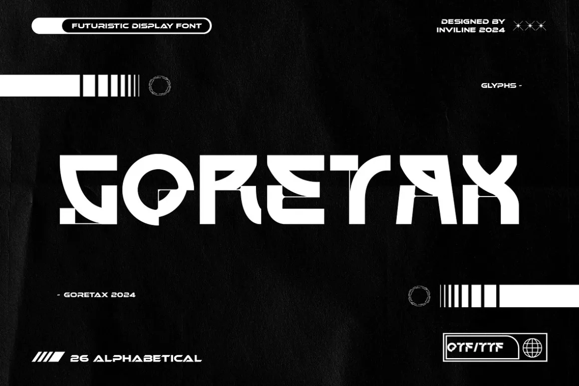 Goretax - Tech Display Font