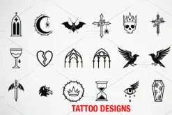 Gothic Tattoo Design Assets 65 Icons