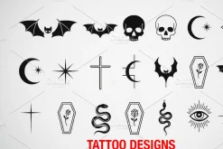 Gothic Tattoo Design Assets 65 Icons