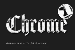 Gothic Metallic 3D Chrome Text
