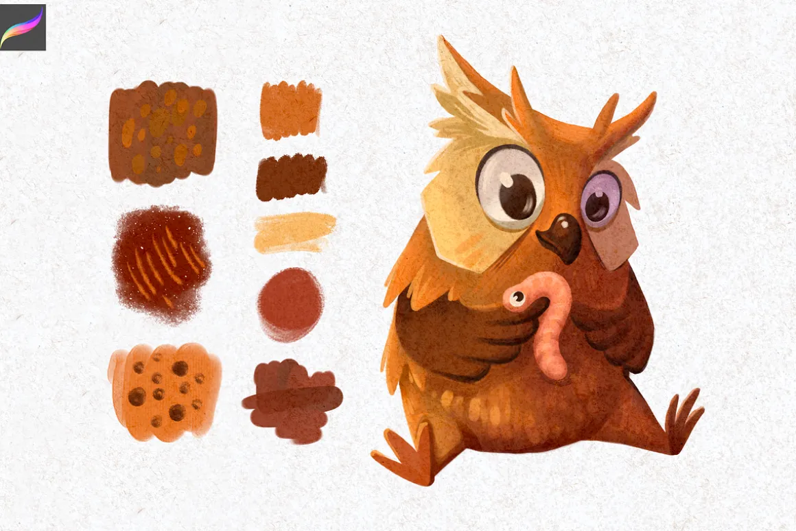 Gouache Texture Procreate Brush Set