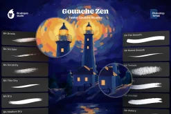 Gouache Zen Photoshop Brushes