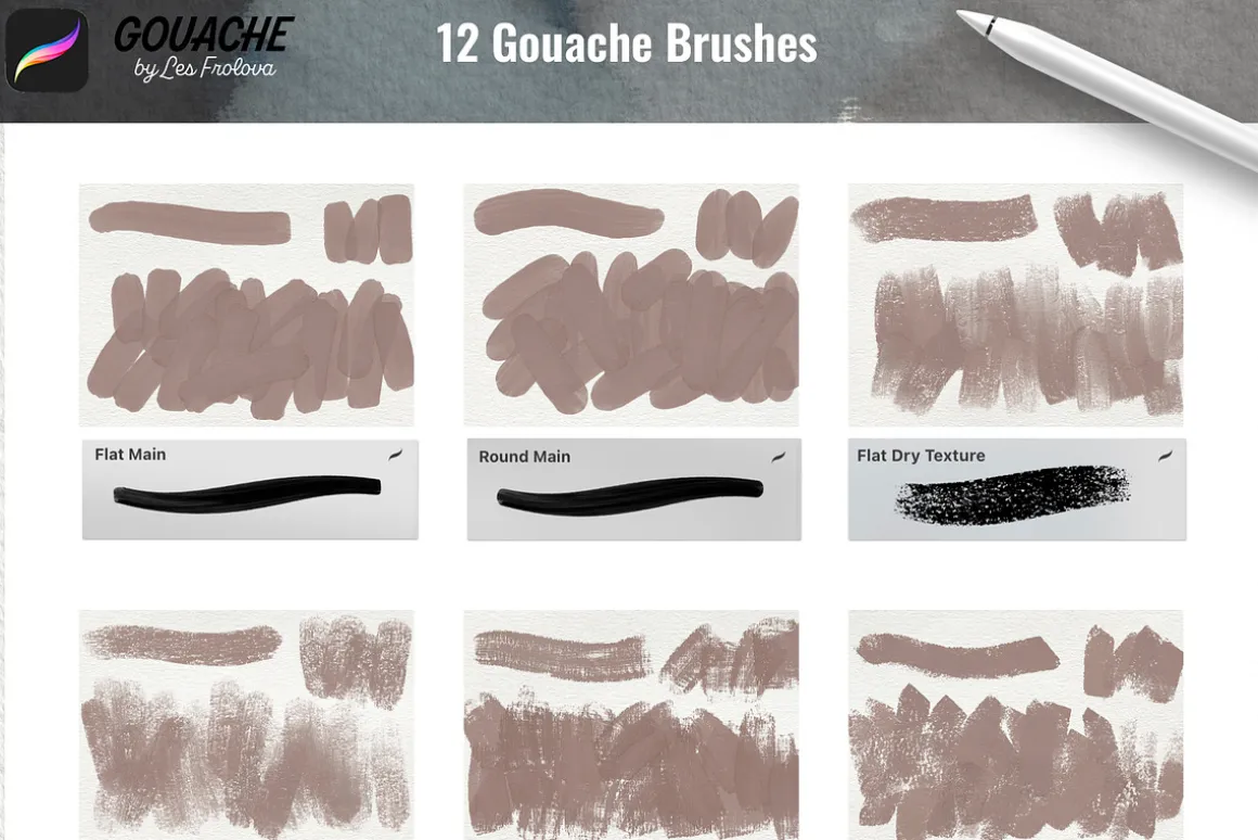 Gouache Brushes for Procreate