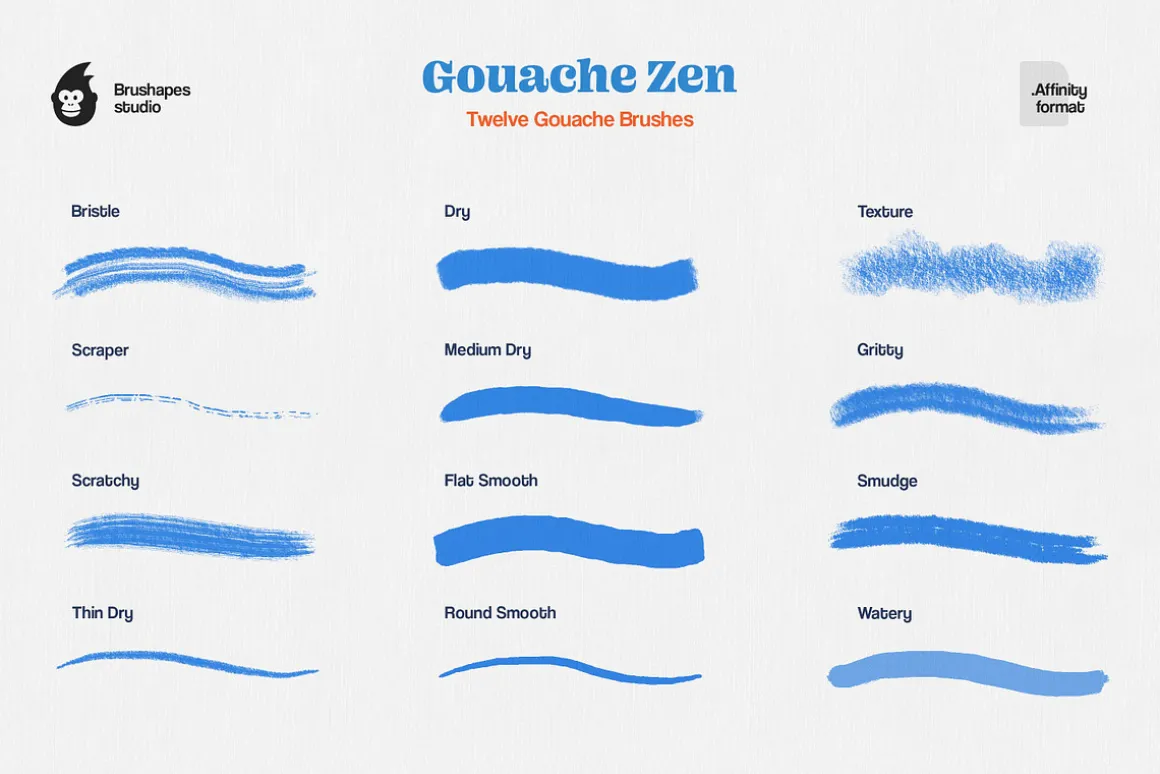 Gouache Zen Affinity Brushes
