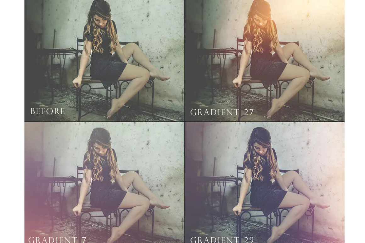 Gradient light leak overlays