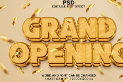 Grand Opening golden Psd Text Effect
