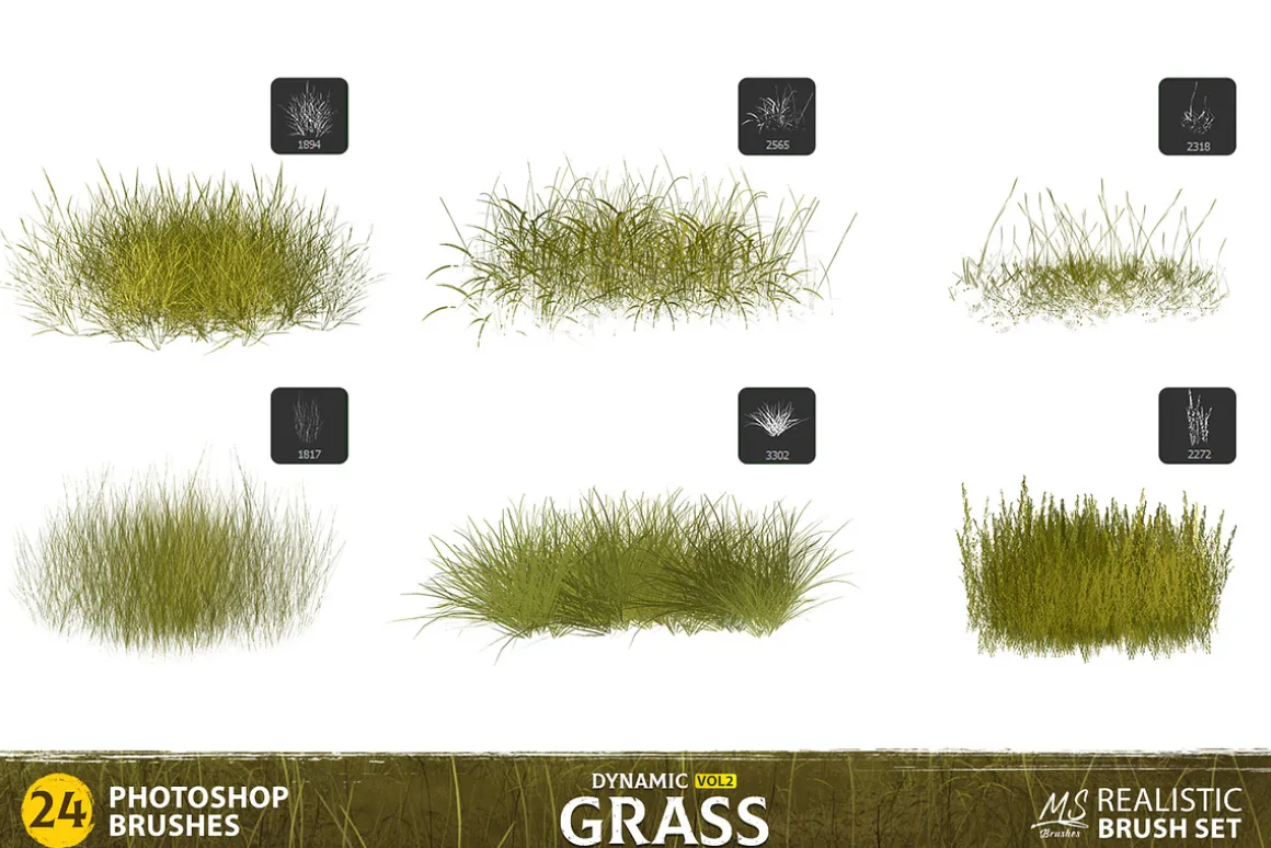 Grass Photoshop Brushes v2