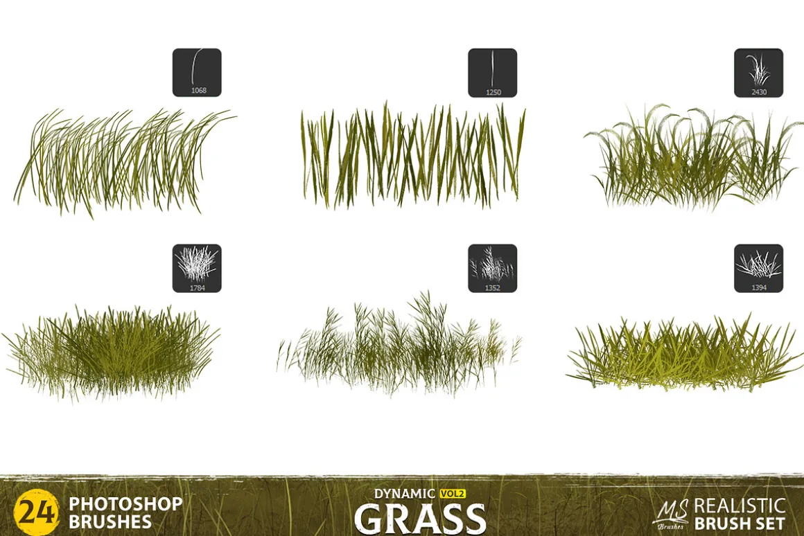 Grass Photoshop Brushes v2