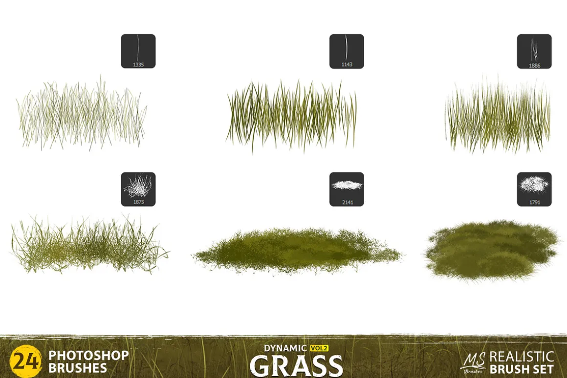 Grass Photoshop Brushes v2