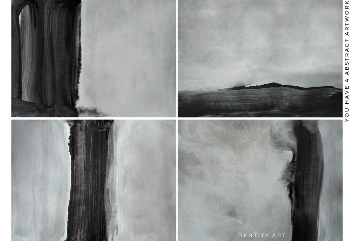 GRAY AND BLACK MODERN ART