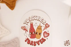 Groovy retro Valentine - clipart set