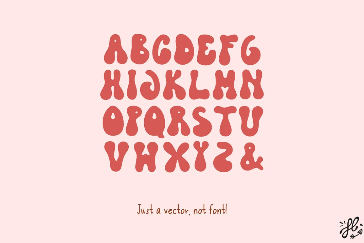 Groovy retro Valentine - clipart set