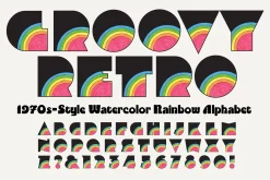 Groovy Watercolor Rainbow Alphabet