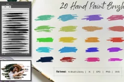 20 Grunge Paint Brush Stroke Collect