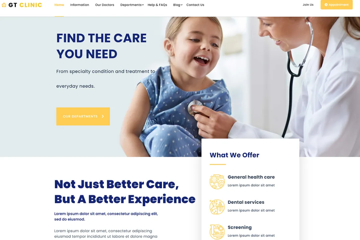 GT Clinic - Hospital WordPress Theme