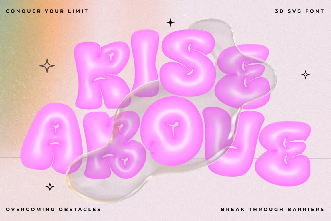 Gury Pump - 3D SVG Font