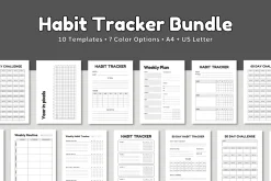 Habit tracker Printable Bundle