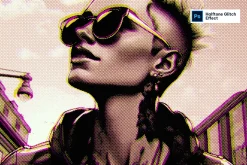 Halftone Glitch Photo Effect