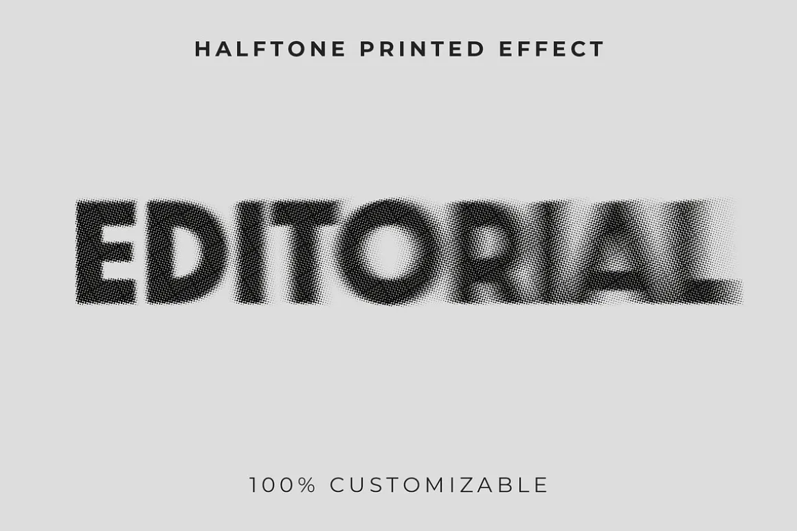 Halftone Printed Text Effect