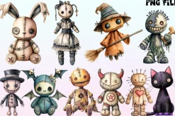 Halloween Gothic Voodoo Doll Clipart