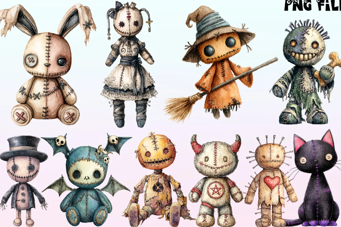 Halloween Gothic Voodoo Doll Clipart