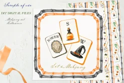 Halloween Mahjong Watercolor Clipart