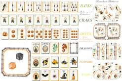 Halloween Mahjong Watercolor Clipart