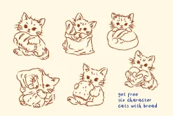 Hand Drawn Cats Cafe Edition