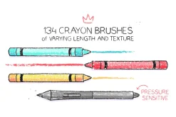 Hand Drawn Crayon Brushes