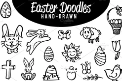 Hand drawn Easter doodles pack