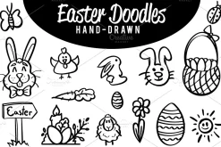 Hand drawn Easter doodles pack