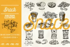 Hand drawn snack illustrations
