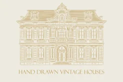 Hand drawn Vintage Houses