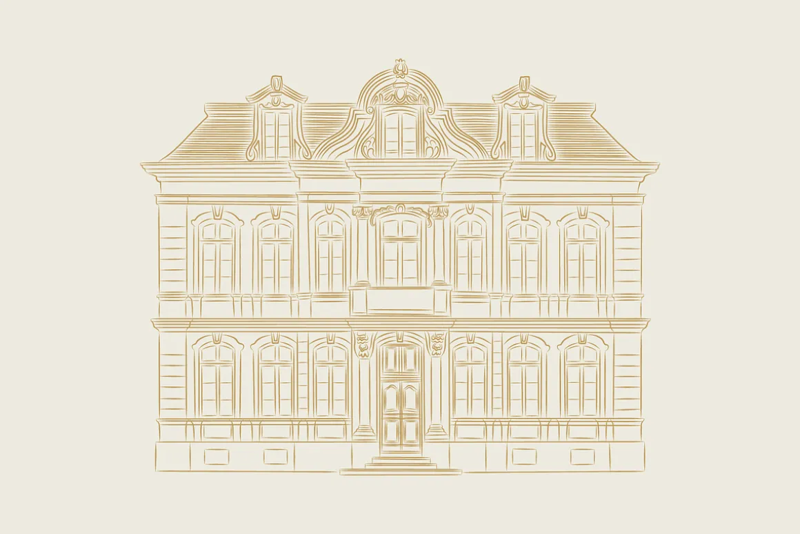 Hand drawn Vintage Houses