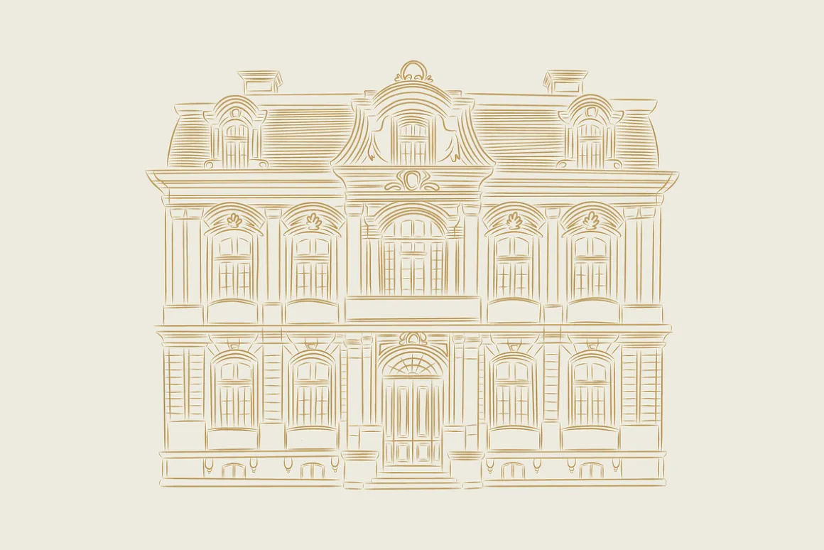 Hand drawn Vintage Houses