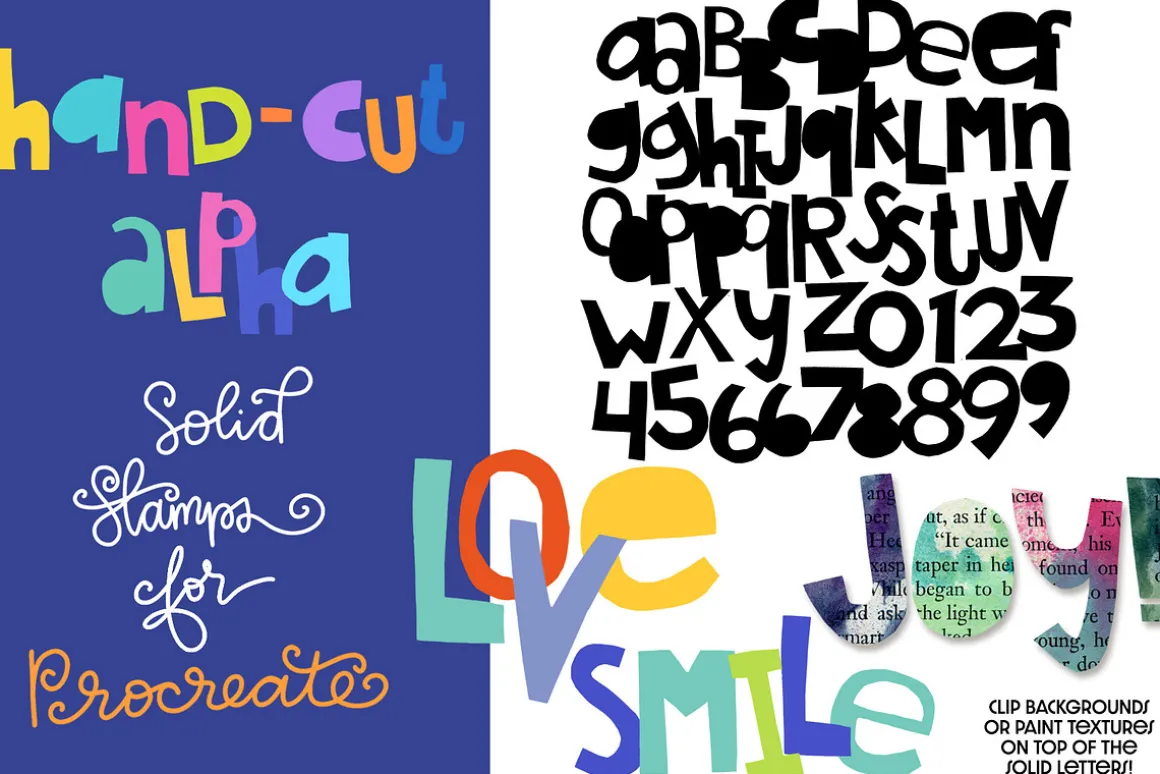 Hand-Cut Alphabet for Procreate