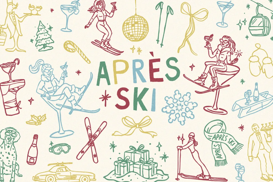 Hand-drawn Après-Ski Clipart Bundle