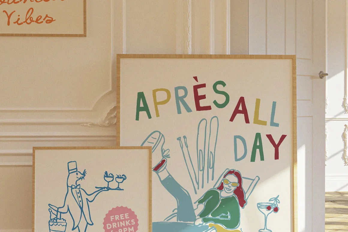 Hand-drawn Après-Ski Clipart Bundle