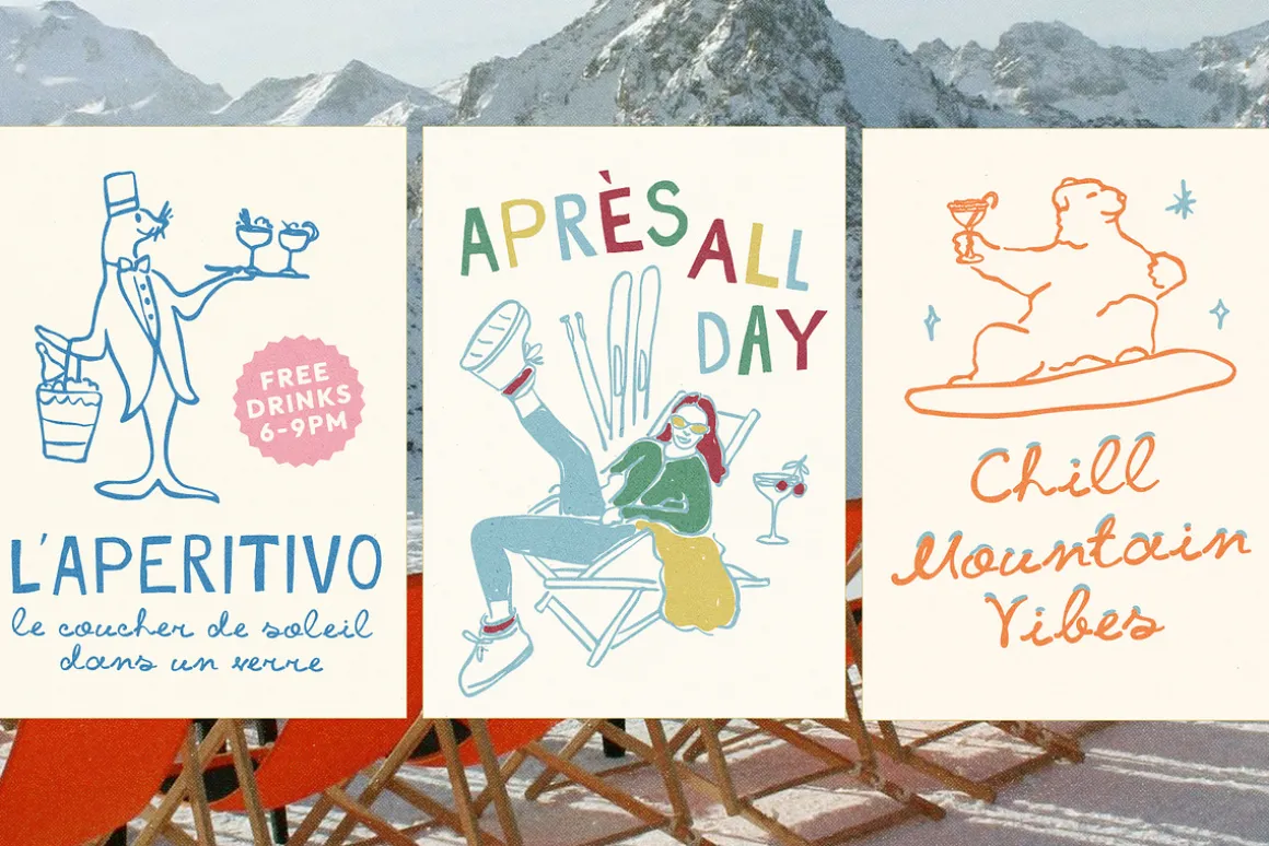 Hand-drawn Après-Ski Clipart Bundle