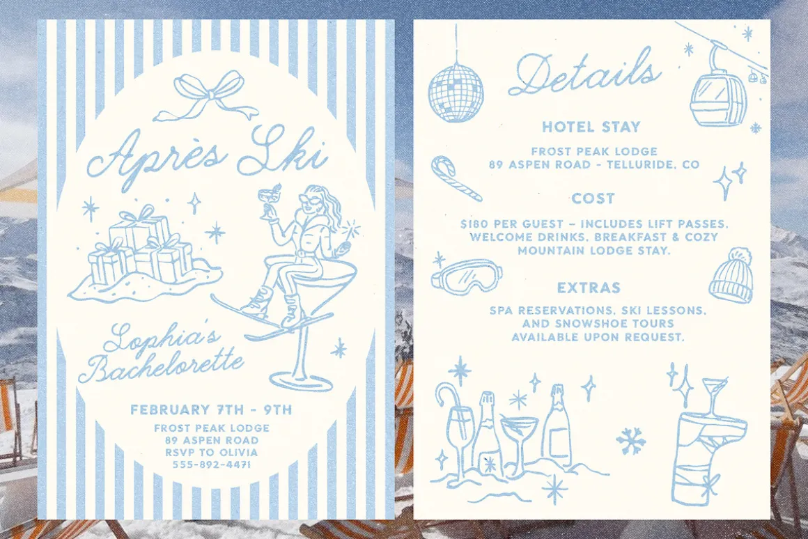 Hand-drawn Après-Ski Clipart Bundle