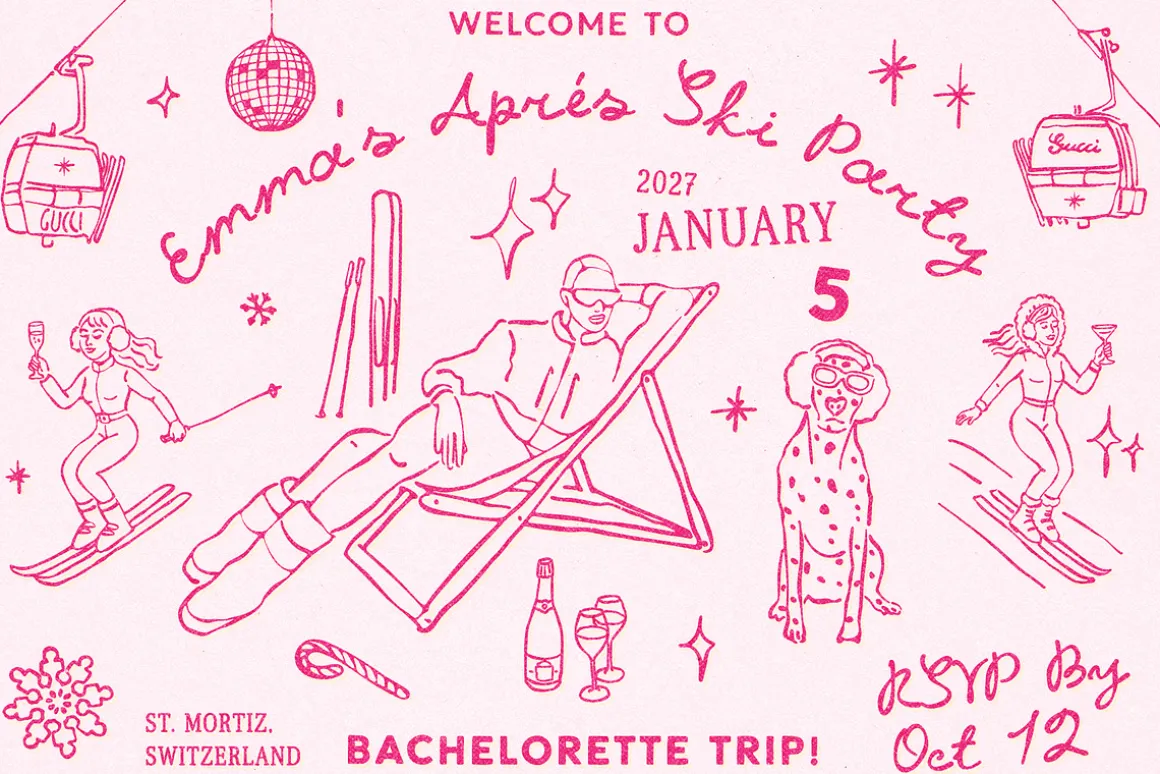 Hand-drawn Après-Ski Clipart Bundle