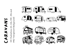 49+ Hand-Drawn Caravan | Travel Set