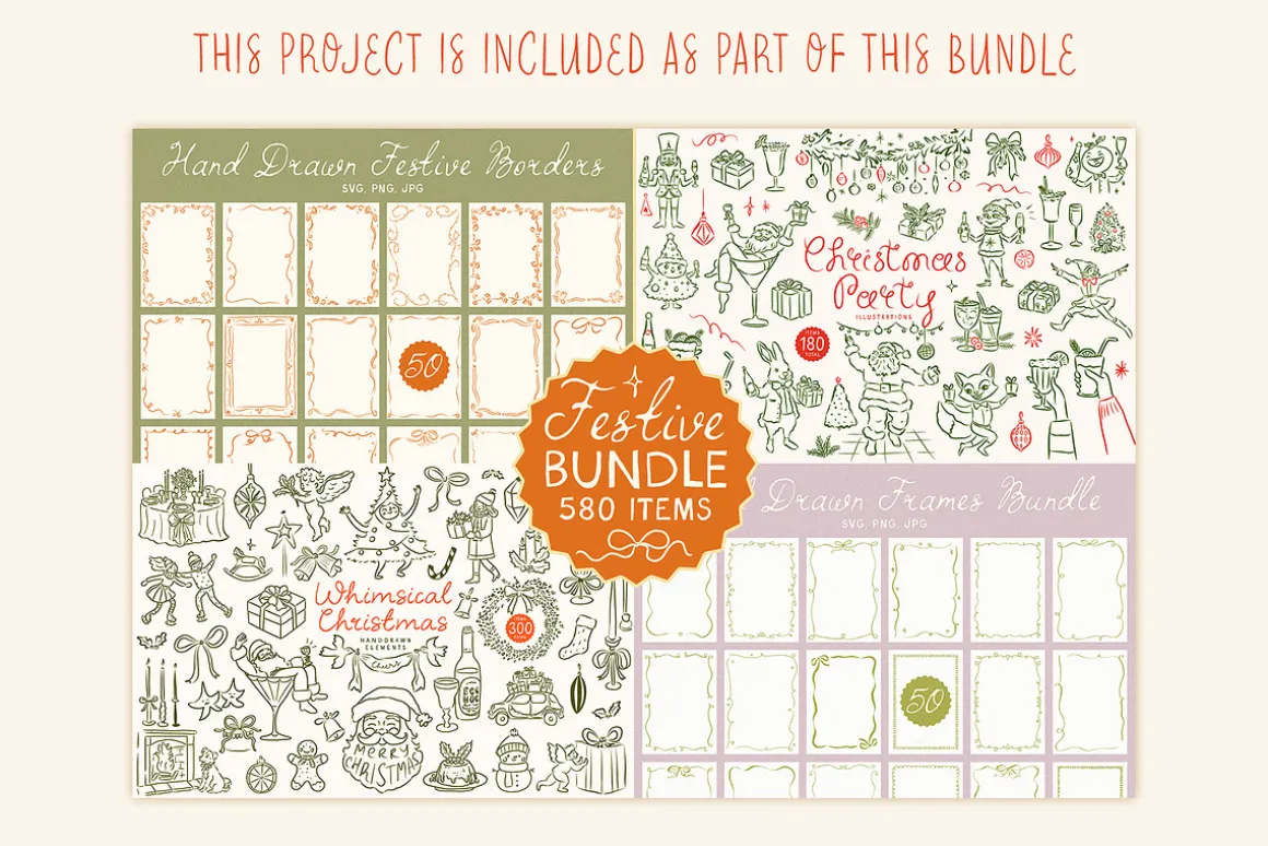 Hand Drawn Christmas Quirky Clipart