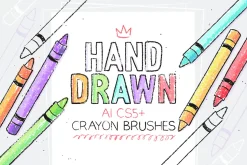 Hand Drawn Crayon Brushes