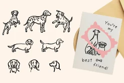 Hand-Drawn Dogs Cliparts Set