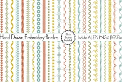 Hand Drawn Embroidery Borders
