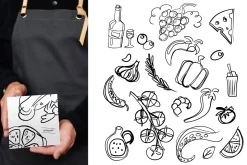 Hand drawn food for restaurants