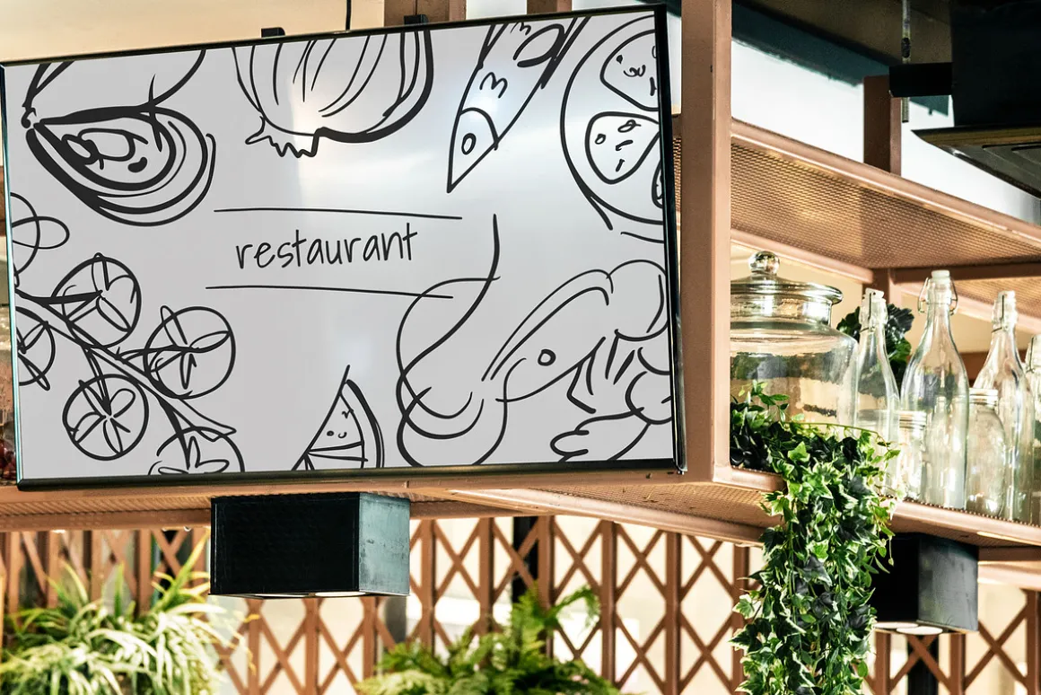 Hand drawn food for restaurants