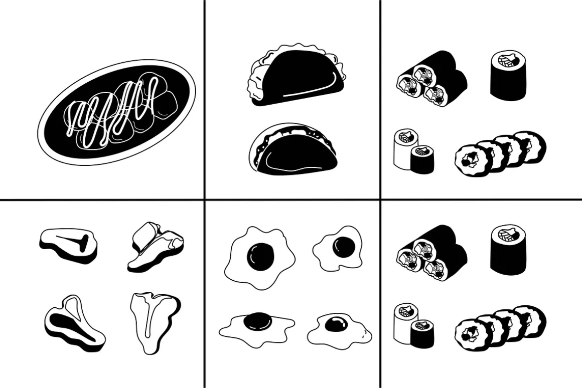 210+ Hand-Drawn Food Illustrations