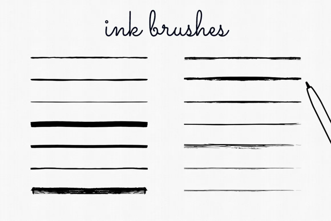 Handdrawn Ink Brushes Illustrator